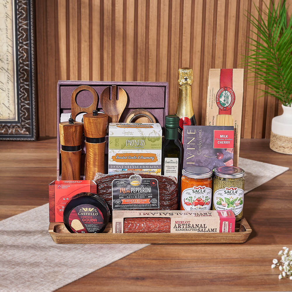 Tastes of Italy &amp; Champagne Gift Set, champagne gift, champagne, sparkling wine gift, sparkling wine, pasta gift, pasta, Philadelphia Delivery