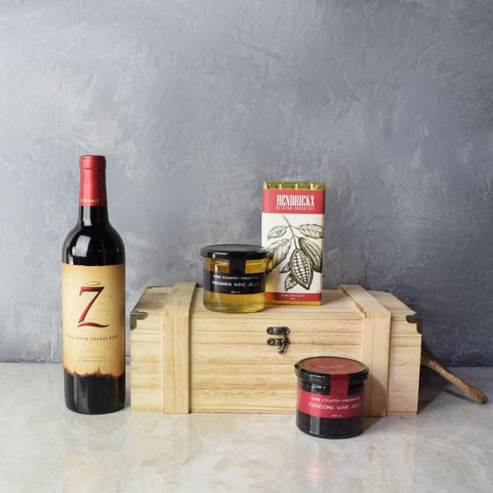 Belgian Chocolate with Red Wine Set – how the gift is presented