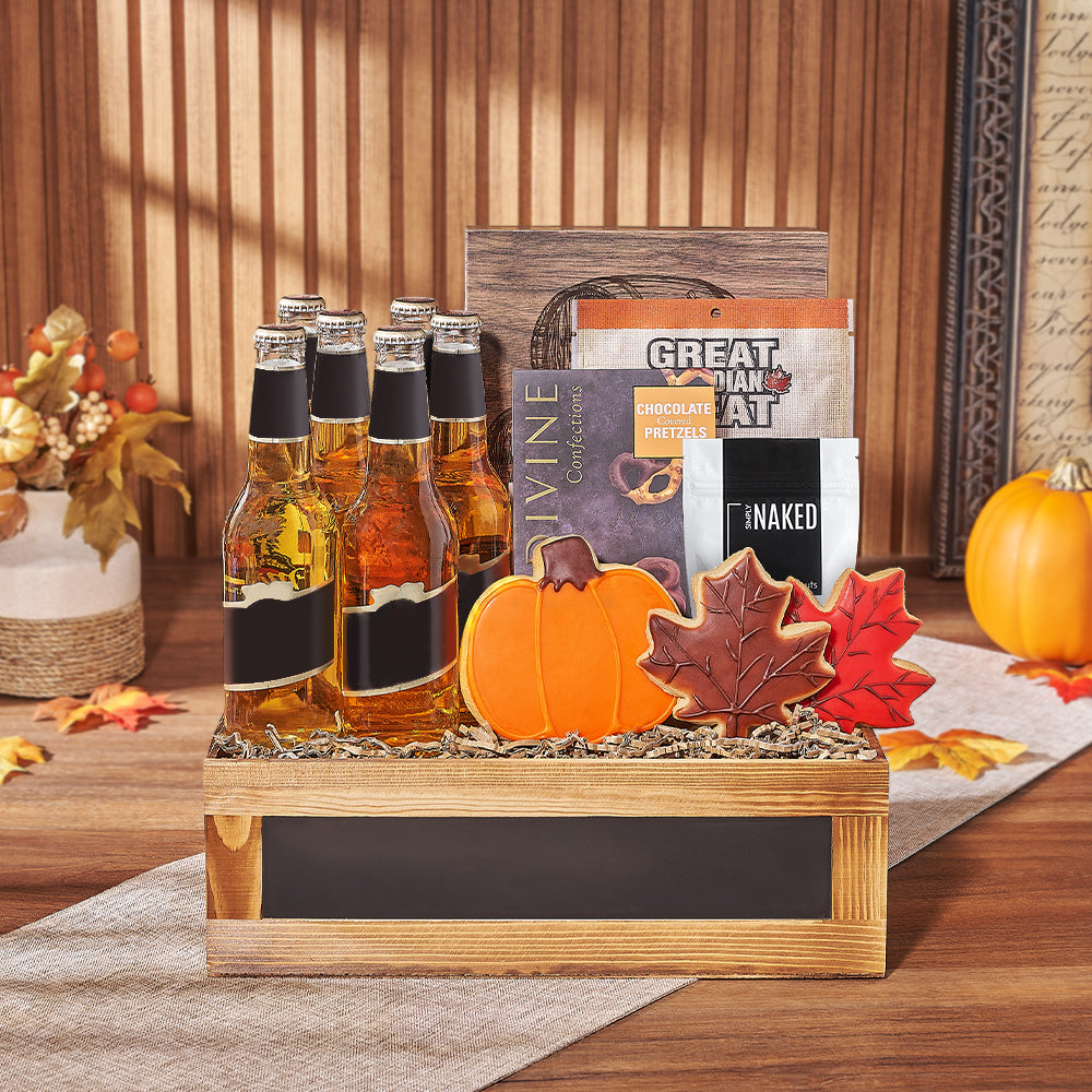 Thanksgiving Beer &amp; Treats Basket, thanksgiving gift, thanksgiving, beer gift, beer, cookie gift, cookie, Philadelphia delivery