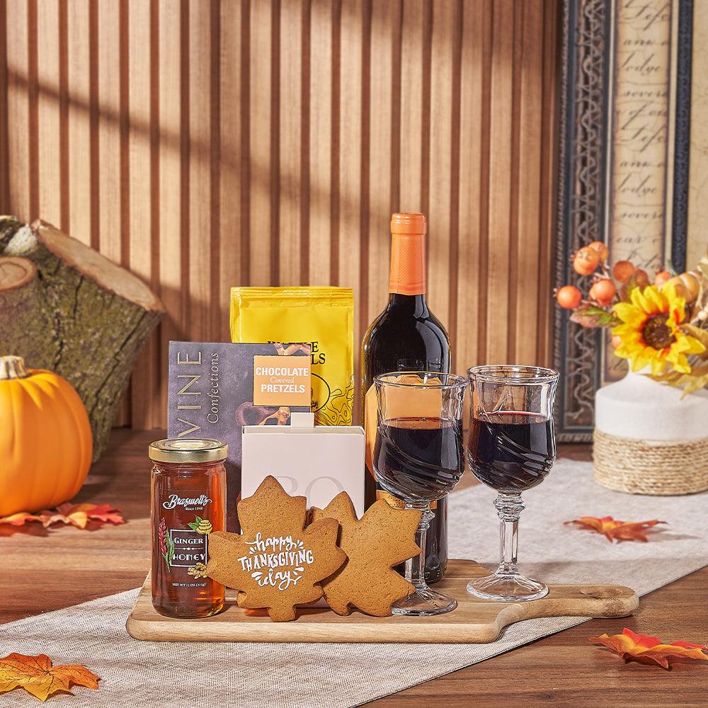 Thanksgiving Cookie &amp; Wine Gift, thanksgiving gift, thanksgiving, wine gift, wine, cookie gift, cookie, Philadelphia delivery