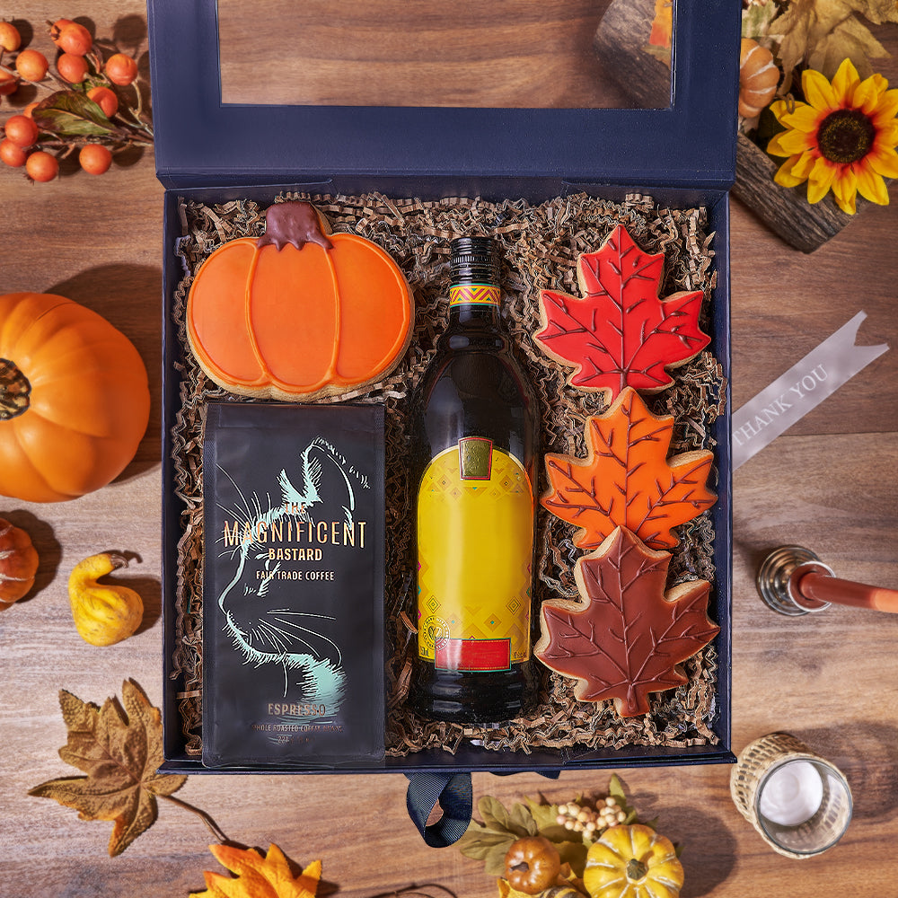 Thanksgiving Vodka and Coffee Set – how the gift is presented