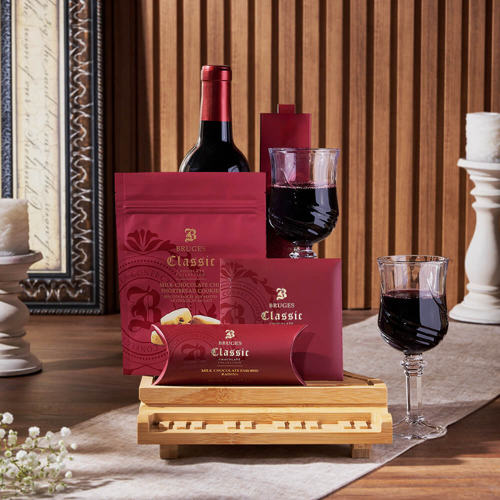 Wine Gift Basket with Shortbread – how the gift is presented