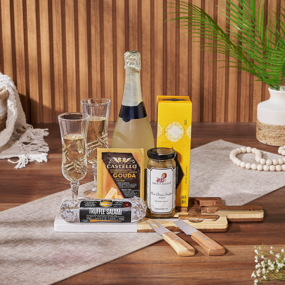 Toast to Meat &amp; Cheese Champagne Basket, champagne gift, champagne, sparkling wine gift, sparkling wine, charcuterie gift, charcuterie, Philadelphia Delivery