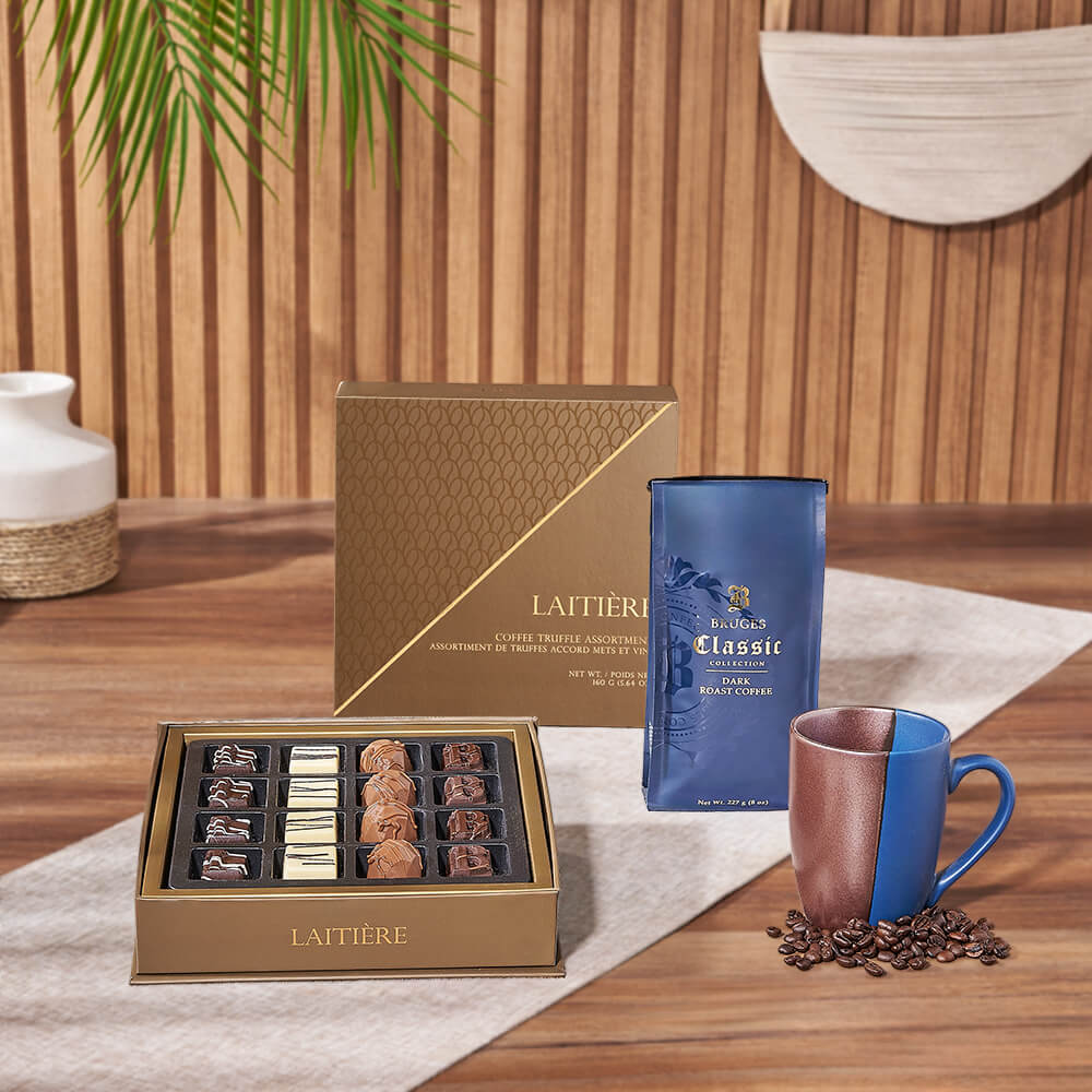 Truffle &amp; Coffee Break Set, coffee gift, coffee, chocolate gift, chocolate, Philadelphia Delivery
