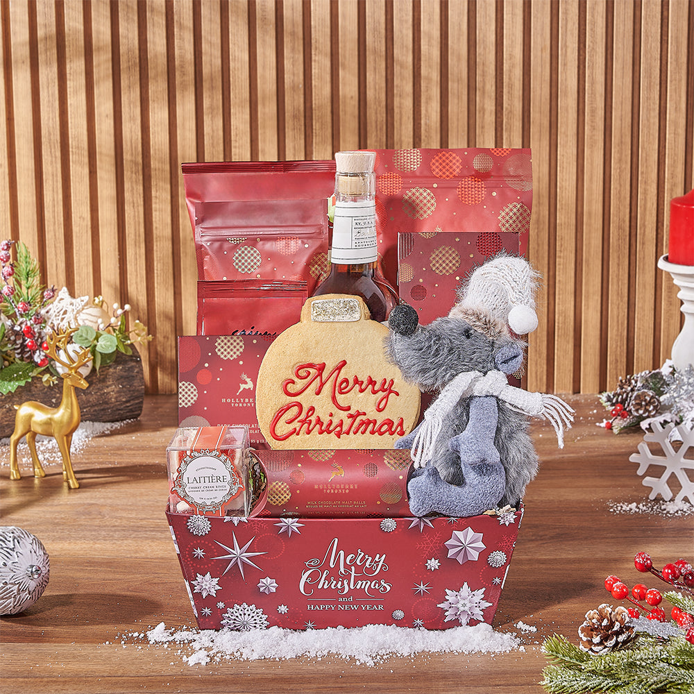 Christmas Liquor Treat Tray – how the gift is presented