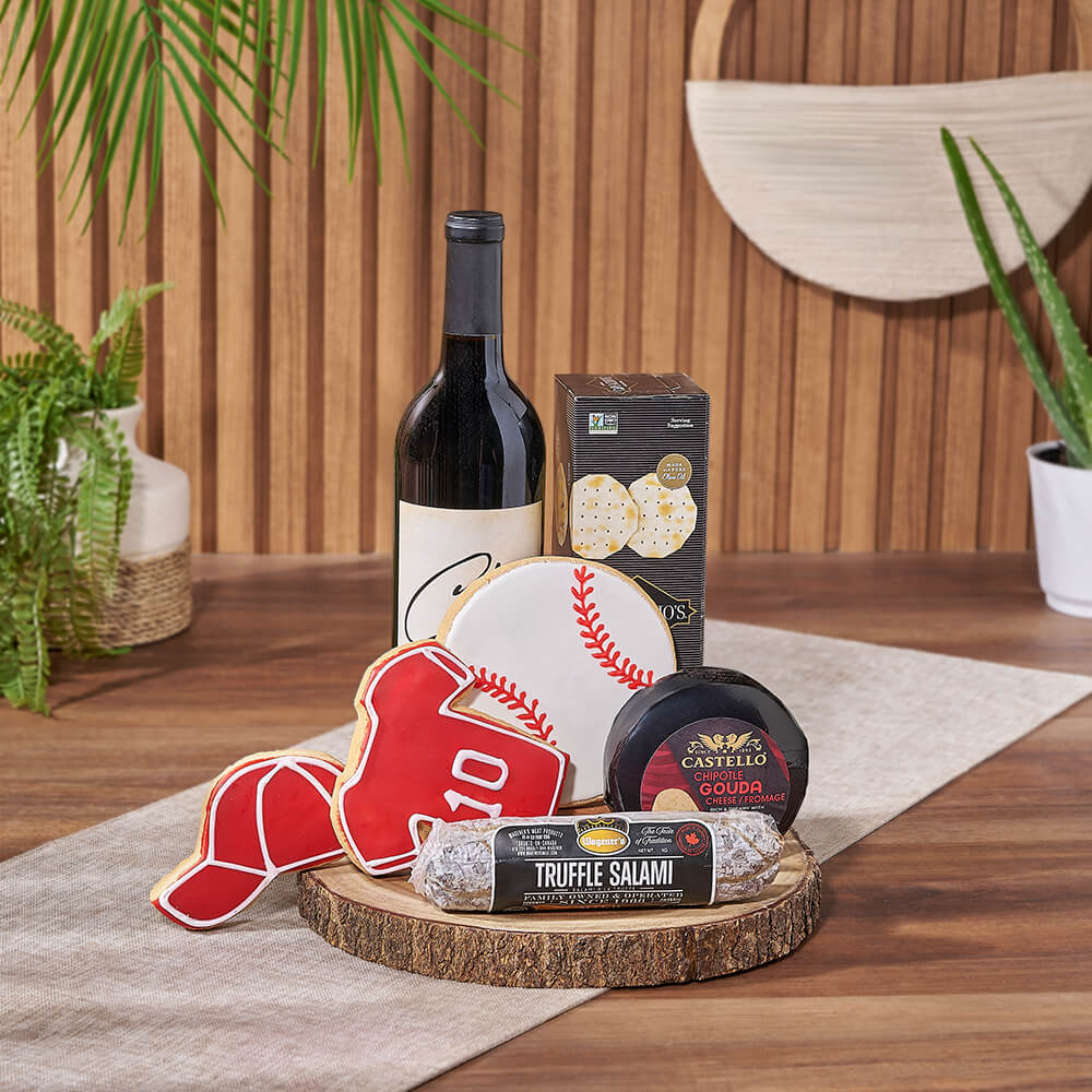 Wine &amp; Baseball Cookie Gift, wine gift, wine, baseball gift, baseball, sports gift, sports, Philadelphia Delivery