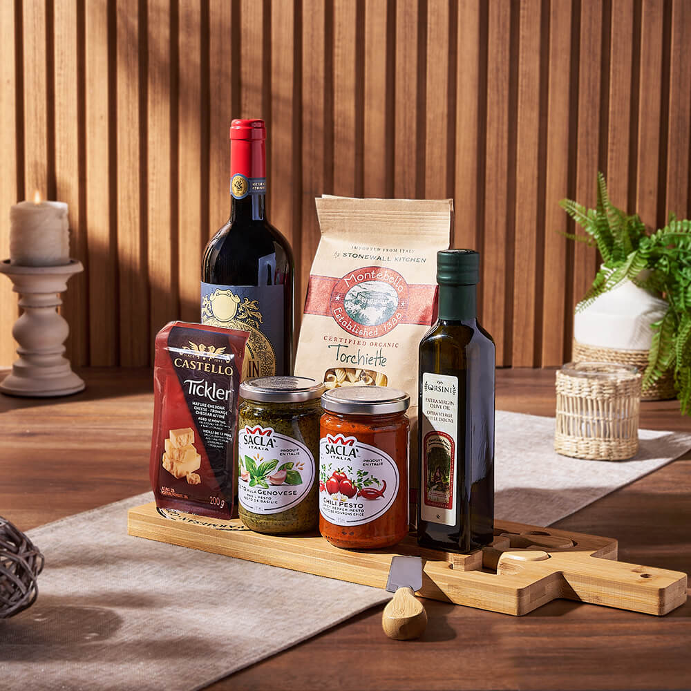 Wine & Pasta Gift Set, wine gift, wine, pasta gift, pasta, gourmet gift, gourmet, cheese gift, cheese, Philadelphia Delivery