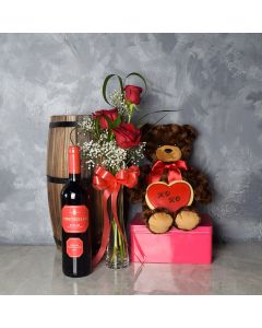 Carleton Valentine’s Day Basket, wine gift baskets, gourmet gift baskets, Valentine's Day gifts, gift baskets, romance
