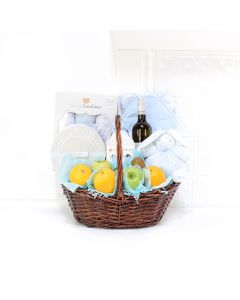 Baby Essentials & Wine Gift Set, baby gift baskets, baby gifts, wine gift baskets