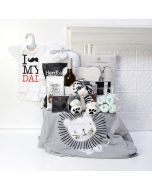 Deluxe Proud Papa Basket, baby gift baskets, baby boy, baby gift, new parent, baby, champagne

