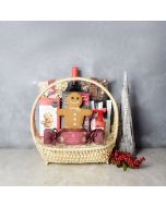 Sweet Crunch Christmas Wine Set, wine gift baskets, Christmas gift baskets, gourmet gift baskets